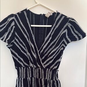 Anthropologie Elegant blue and White Striped jumpsuit